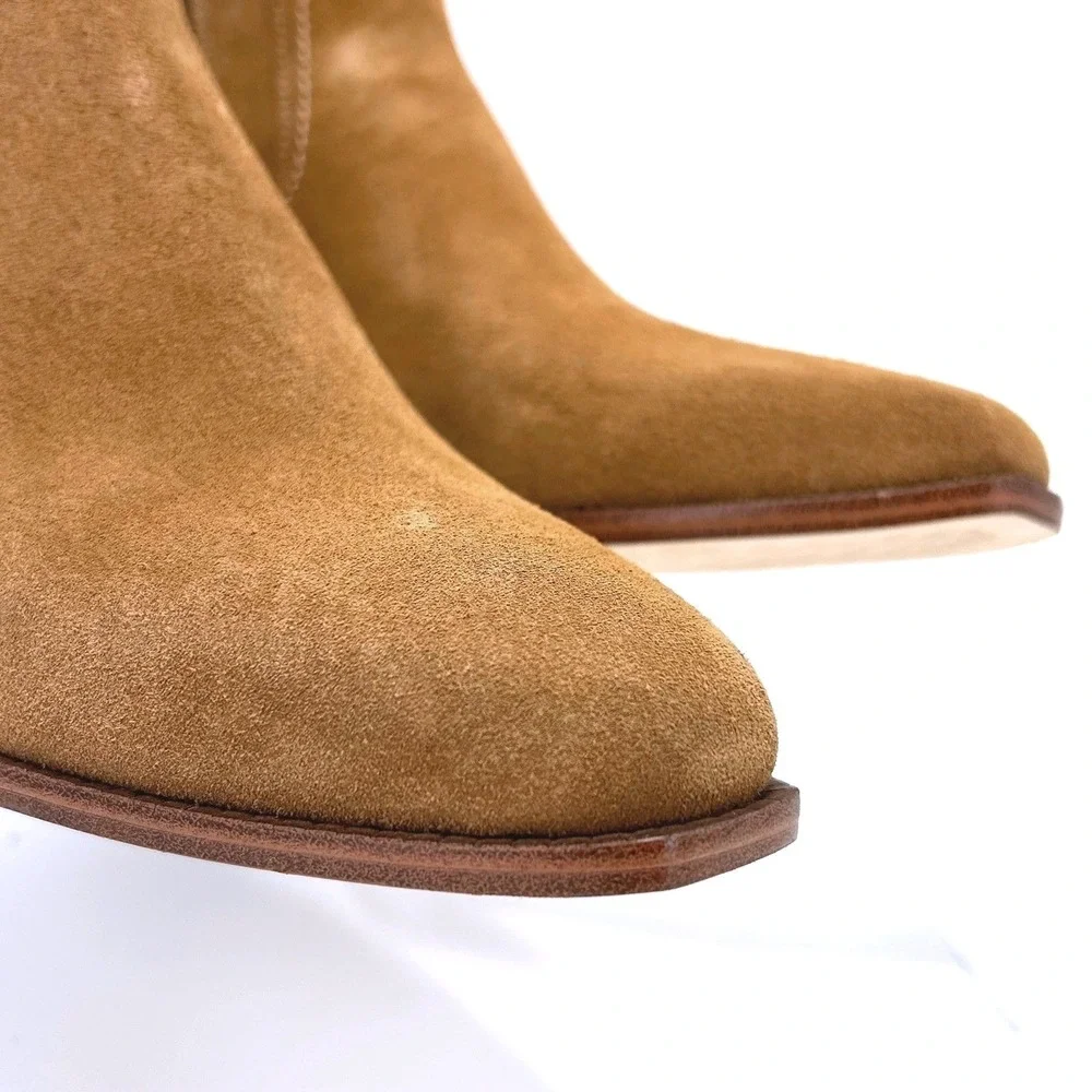Cole Haan Size 7 Suede Ankle‎ Boots NEW Chestnut Brown Leather Block Naia $180